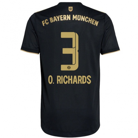 Kinder Fußball Omar Richards #3 Schwarz Auswärtstrikot Trikot 2021/22 T-Shirt