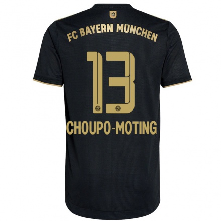 Kinder Fußball Eric Maxim Choupo-Moting #13 Schwarz Auswärtstrikot Trikot 2021/22 T-Shirt