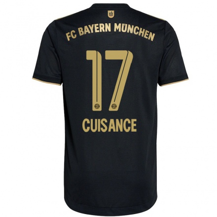 Kinder Fußball Michael Cuisance #17 Schwarz Auswärtstrikot Trikot 2021/22 T-shirt