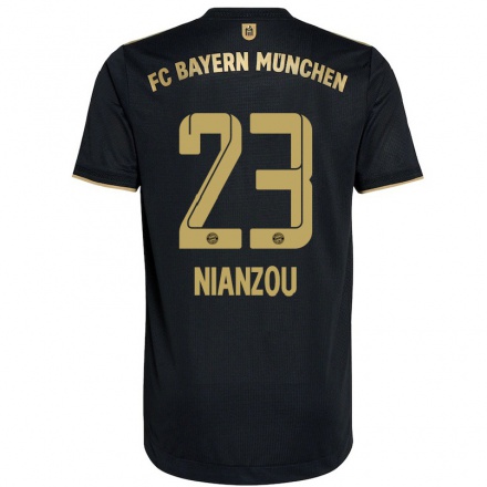 Kinder Fußball Tanguy Nianzou #23 Schwarz Auswärtstrikot Trikot 2021/22 T-Shirt