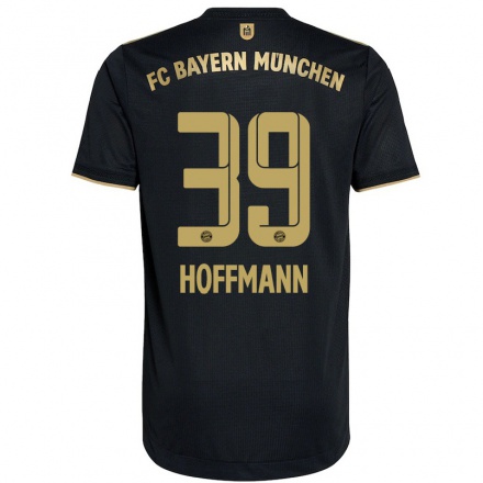Kinder Fußball Ron-Thorben Hoffmann #39 Schwarz Auswärtstrikot Trikot 2021/22 T-Shirt