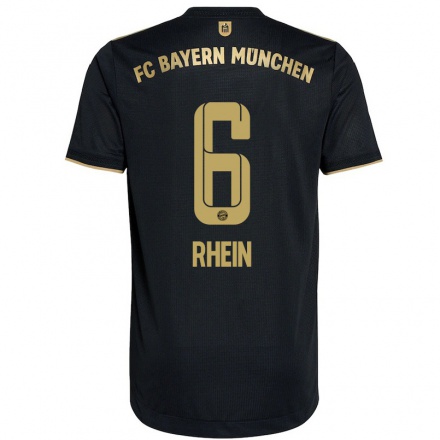 Kinder Fußball Torben Rhein #6 Schwarz Auswärtstrikot Trikot 2021/22 T-shirt