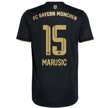 Kinder Fußball Gabriel Marusic #15 Schwarz Auswärtstrikot Trikot 2021/22 T-shirt