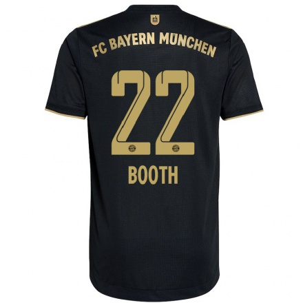 Kinder Fußball Taylor Booth #22 Schwarz Auswärtstrikot Trikot 2021/22 T-shirt