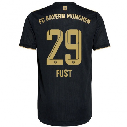 Kinder Fußball Leon Fust #29 Schwarz Auswärtstrikot Trikot 2021/22 T-Shirt