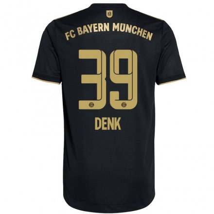 Kinder Fußball Luca Denk #39 Schwarz Auswärtstrikot Trikot 2021/22 T-Shirt