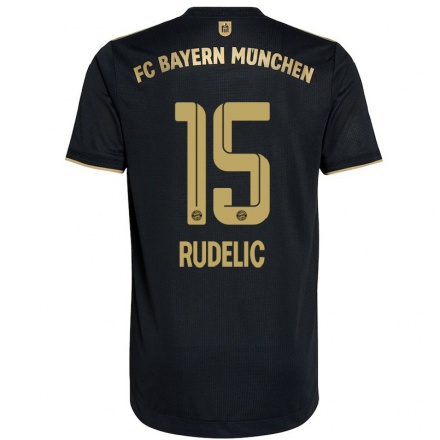 Kinder Fußball Ivana Rudelic #15 Schwarz Auswärtstrikot Trikot 2021/22 T-shirt