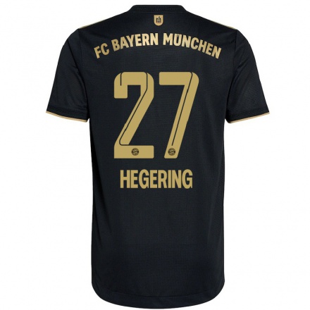 Kinder Fußball Marina Hegering #27 Schwarz Auswärtstrikot Trikot 2021/22 T-Shirt