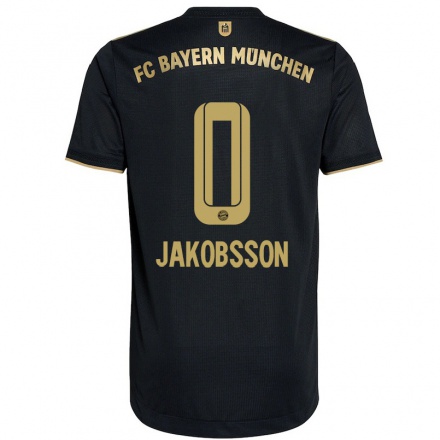 Kinder Fußball Sofia Jakobsson #0 Schwarz Auswärtstrikot Trikot 2021/22 T-Shirt