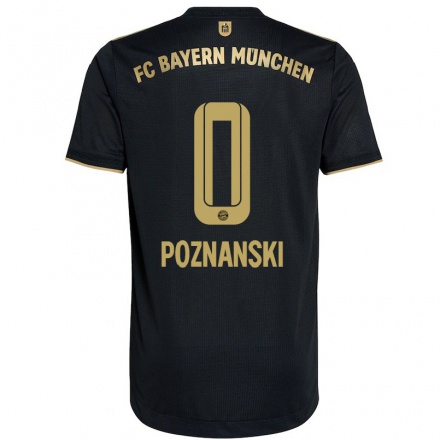 Kinder Fußball Louis Poznanski #0 Schwarz Auswärtstrikot Trikot 2021/22 T-shirt