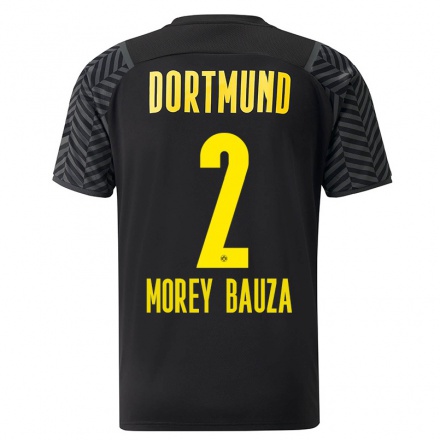 Kinder Fußball Mateu Morey Bauza #2 Grad Schwarz Auswärtstrikot Trikot 2021/22 T-Shirt