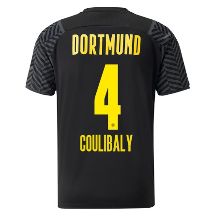 Kinder Fußball Soumaila Coulibaly #4 Grad Schwarz Auswärtstrikot Trikot 2021/22 T-shirt