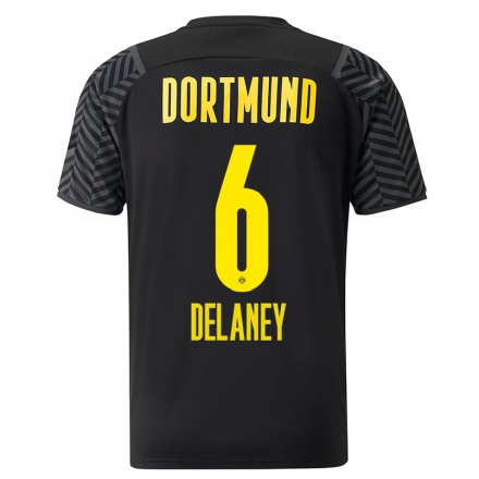Kinder Fußball Thomas Delaney #6 Grad Schwarz Auswärtstrikot Trikot 2021/22 T-Shirt