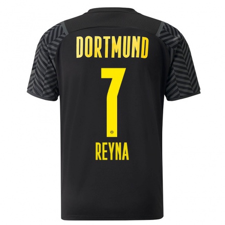 Kinder Fußball Giovanni Reyna #7 Grad Schwarz Auswärtstrikot Trikot 2021/22 T-shirt