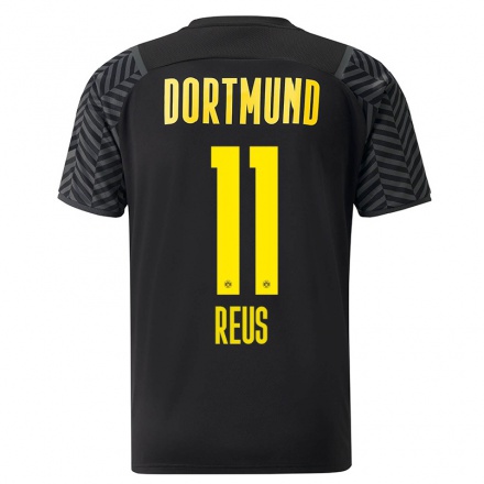 Kinder Fußball Marco Reus #11 Grad Schwarz Auswärtstrikot Trikot 2021/22 T-Shirt