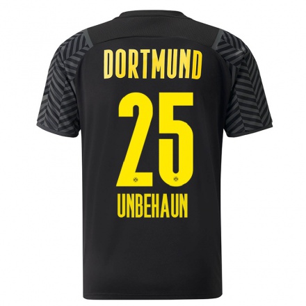 Kinder Fußball Luca Unbehaun #25 Grad Schwarz Auswärtstrikot Trikot 2021/22 T-Shirt