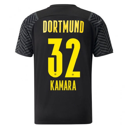 Kinder Fußball Abdoulaye Kamara #32 Grad Schwarz Auswärtstrikot Trikot 2021/22 T-shirt