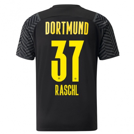 Kinder Fußball Tobias Raschl #37 Grad Schwarz Auswärtstrikot Trikot 2021/22 T-Shirt