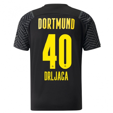 Kinder Fußball Stefan Drljaca #40 Grad Schwarz Auswärtstrikot Trikot 2021/22 T-Shirt