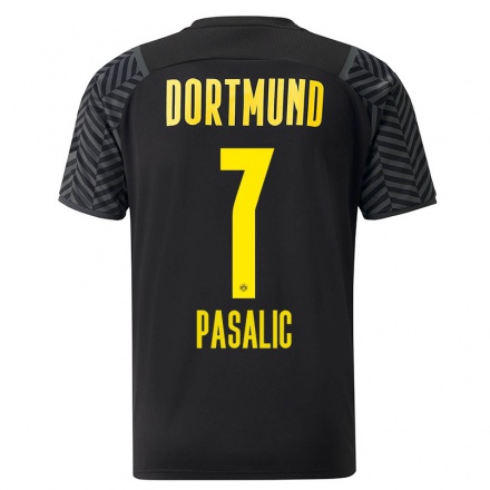 Kinder Fußball Marco Pasalic #7 Grad Schwarz Auswärtstrikot Trikot 2021/22 T-shirt