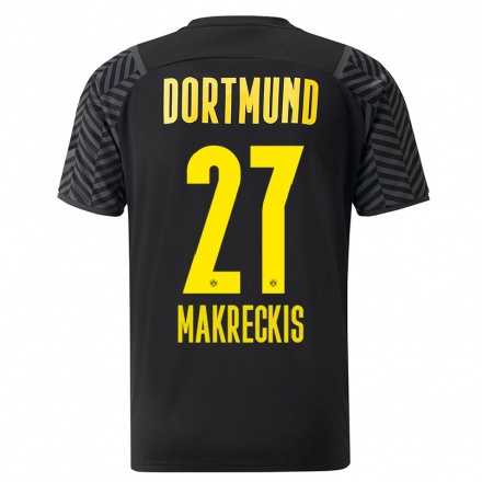 Kinder Fußball Cebrail Makreckis #27 Grad Schwarz Auswärtstrikot Trikot 2021/22 T-Shirt