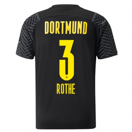 Kinder Fußball Tom Rothe #3 Grad Schwarz Auswärtstrikot Trikot 2021/22 T-Shirt