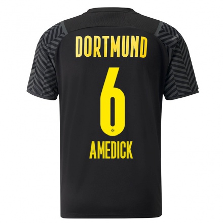 Kinder Fußball Maik Amedick #6 Grad Schwarz Auswärtstrikot Trikot 2021/22 T-shirt