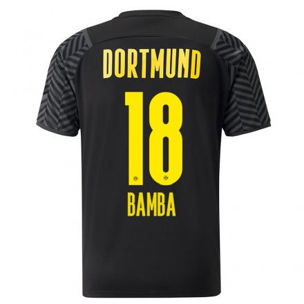 Kinder Fußball Samuel Bamba #18 Grad Schwarz Auswärtstrikot Trikot 2021/22 T-shirt