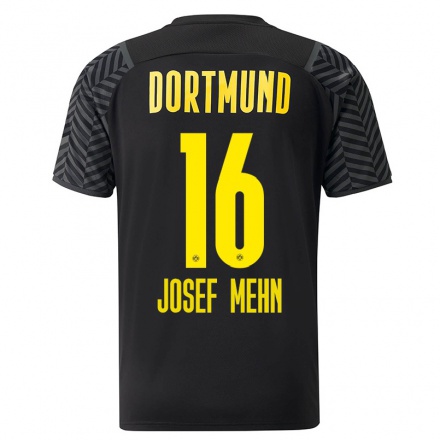 Kinder Fußball Phil Josef Mehn #16 Grad Schwarz Auswärtstrikot Trikot 2021/22 T-Shirt