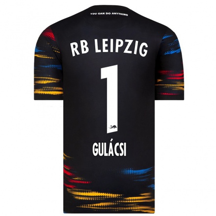 Kinder Fußball Peter Gulacsi #1 Schwarz Gelb Auswärtstrikot Trikot 2021/22 T-Shirt