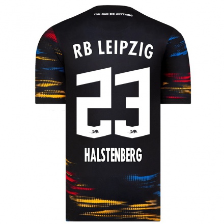 Kinder Fußball Marcel Halstenberg #23 Schwarz Gelb Auswärtstrikot Trikot 2021/22 T-Shirt