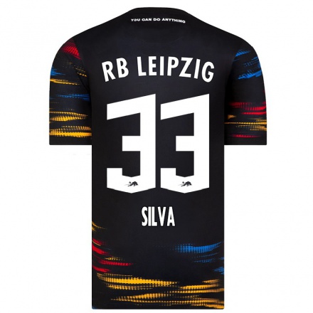 Kinder Fußball Andre Silva #33 Schwarz Gelb Auswärtstrikot Trikot 2021/22 T-Shirt