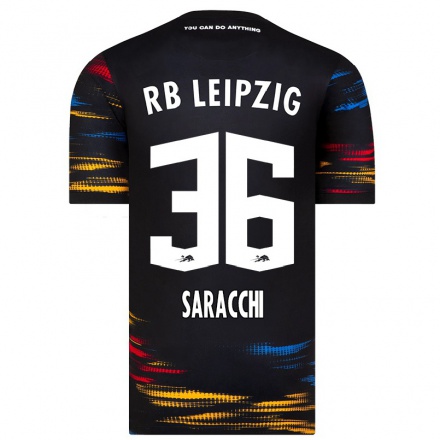 Kinder Fußball Marcelo Saracchi #36 Schwarz Gelb Auswärtstrikot Trikot 2021/22 T-Shirt