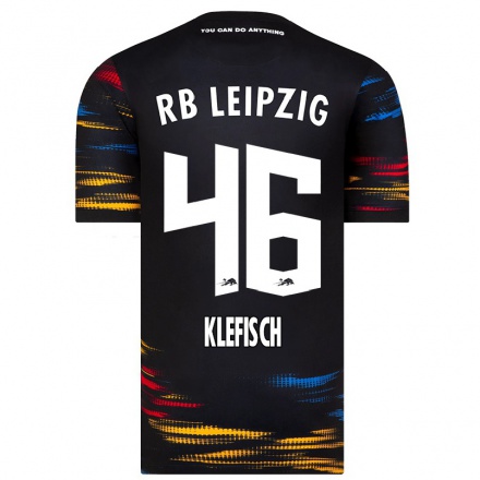 Kinder Fußball Ben Klefisch #46 Schwarz Gelb Auswärtstrikot Trikot 2021/22 T-Shirt