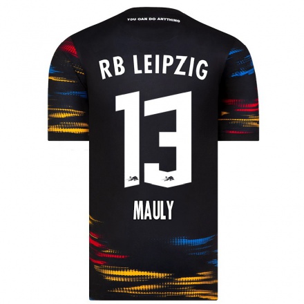 Kinder Fußball Lea Mauly #13 Schwarz Gelb Auswärtstrikot Trikot 2021/22 T-Shirt