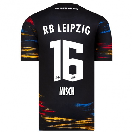 Kinder Fußball Lea-Sophie Misch #16 Schwarz Gelb Auswärtstrikot Trikot 2021/22 T-Shirt