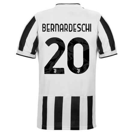 Kinder Fußball Federico Bernardeschi #20 Weiß Schwarz Heimtrikot Trikot 2021/22 T-Shirt