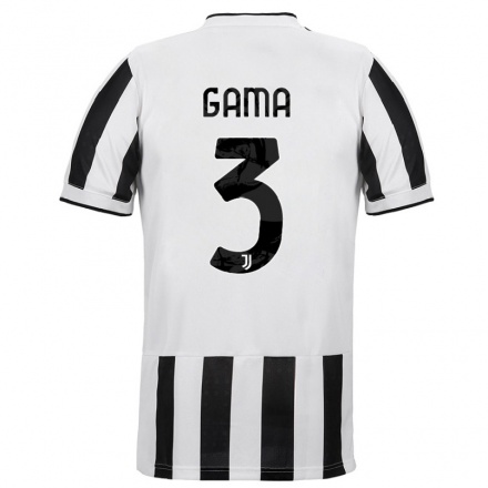 Kinder Fußball Sara Gama #3 Weiß Schwarz Heimtrikot Trikot 2021/22 T-shirt