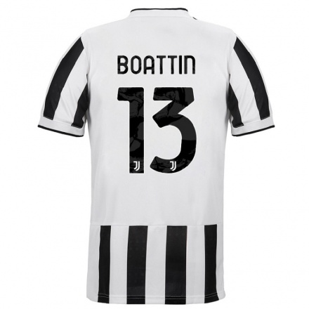 Kinder Fußball Lisa Boattin #13 Weiß Schwarz Heimtrikot Trikot 2021/22 T-Shirt