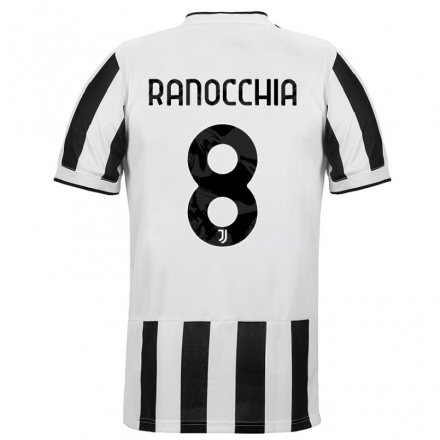 Kinder Fußball Filippo Ranocchia #8 Weiß Schwarz Heimtrikot Trikot 2021/22 T-Shirt