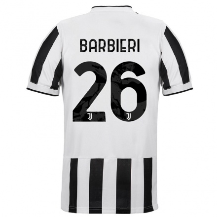 Kinder Fußball Tommaso Barbieri #26 Weiß Schwarz Heimtrikot Trikot 2021/22 T-Shirt