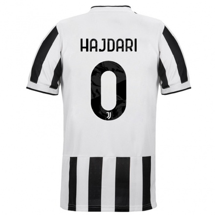 Kinder Fußball Albian Hajdari #0 Weiß Schwarz Heimtrikot Trikot 2021/22 T-Shirt