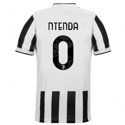 Kinder Fußball Jean-Claude Ntenda #0 Weiß Schwarz Heimtrikot Trikot 2021/22 T-Shirt