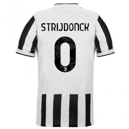 Kinder Fußball Bayron Strijdonck #0 Weiß Schwarz Heimtrikot Trikot 2021/22 T-Shirt