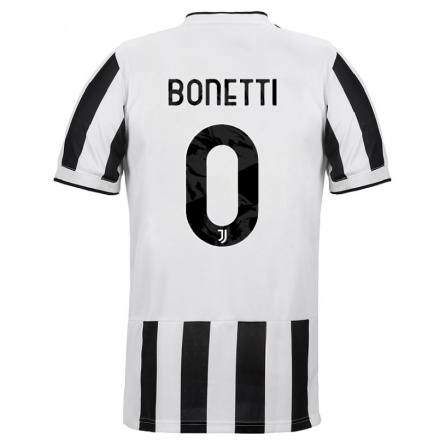 Kinder Fußball Andrea Bonetti #0 Weiß Schwarz Heimtrikot Trikot 2021/22 T-shirt