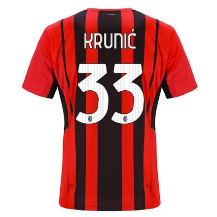 Kinder Fußball Rade Krunic #33 Rot Schwarz Heimtrikot Trikot 2021/22 T-shirt