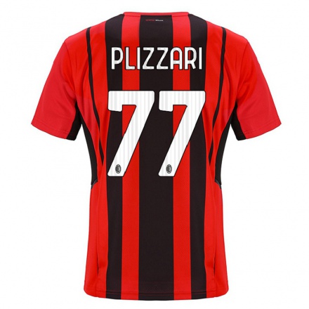 Kinder Fußball Alessandro Plizzari #77 Rot Schwarz Heimtrikot Trikot 2021/22 T-Shirt