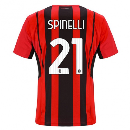 Kinder Fußball Georgia Spinelli #21 Rot Schwarz Heimtrikot Trikot 2021/22 T-shirt