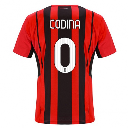 Kinder Fußball Laia Codina #0 Rot Schwarz Heimtrikot Trikot 2021/22 T-shirt