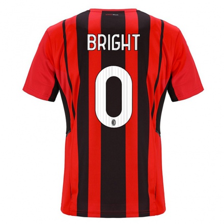 Kinder Fußball Kevin Bright #0 Rot Schwarz Heimtrikot Trikot 2021/22 T-shirt